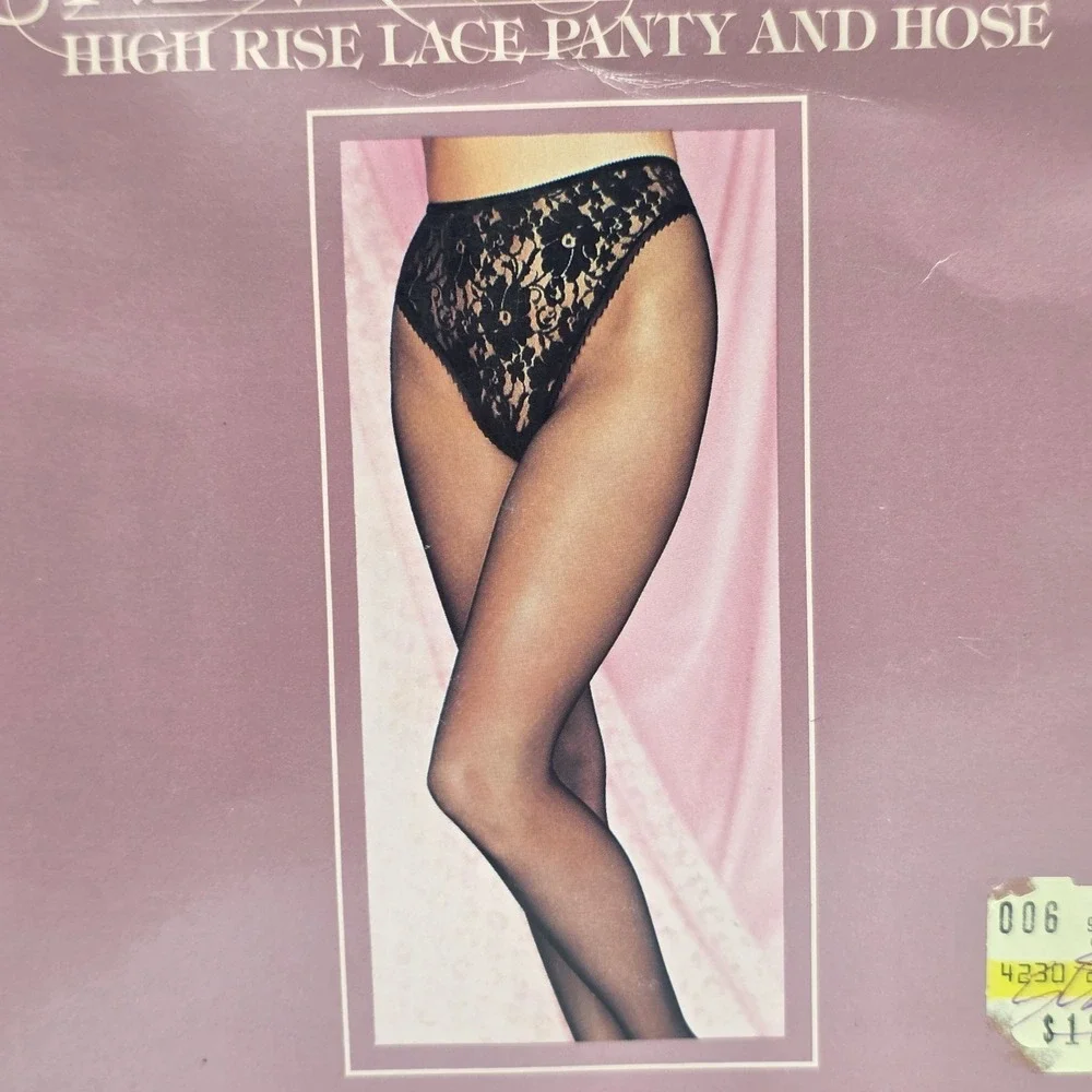 Vintage Hanes Understatements High Rise Lace Panty And Hose White Size AB